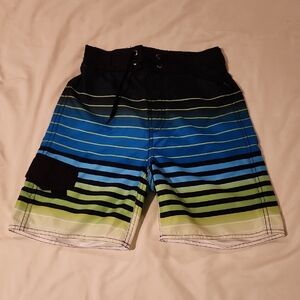 First Wave Black and White Mesh Swim Trunks. Size 8